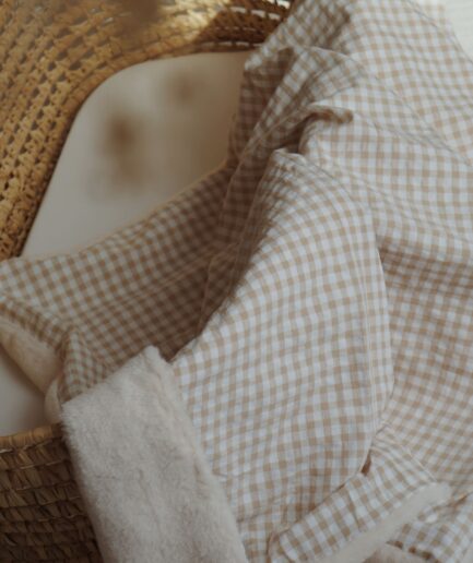 Couverture douceur Vichy beige