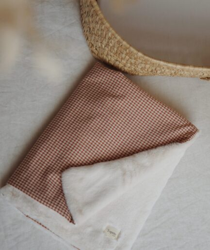 Couverture douceur Vichy noisette
