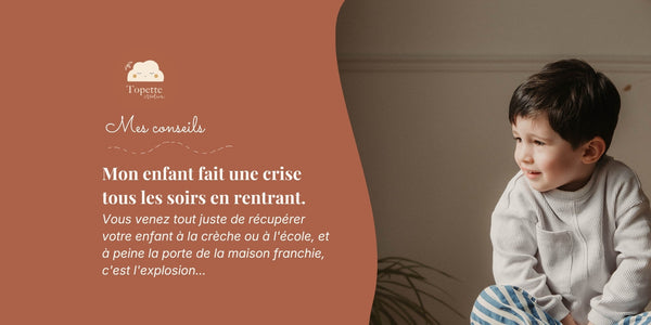 Jeune enfant en pleine crise de colère le soir en rentrant à la maison