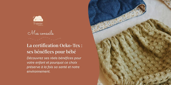 Accessoires et vêtements pour bébé en double gaze de coton certifiée Oeko-Tex de l'atelier Topette Création