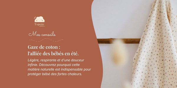 Zoom sur le tissu gaufré et respirant en double gaze de coton de Topette Création pour l'été.