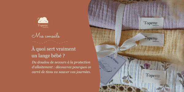 Maxi-lange en double gaze de coton terracotta Topette Création, l'accessoire multifonction pour bébé.
