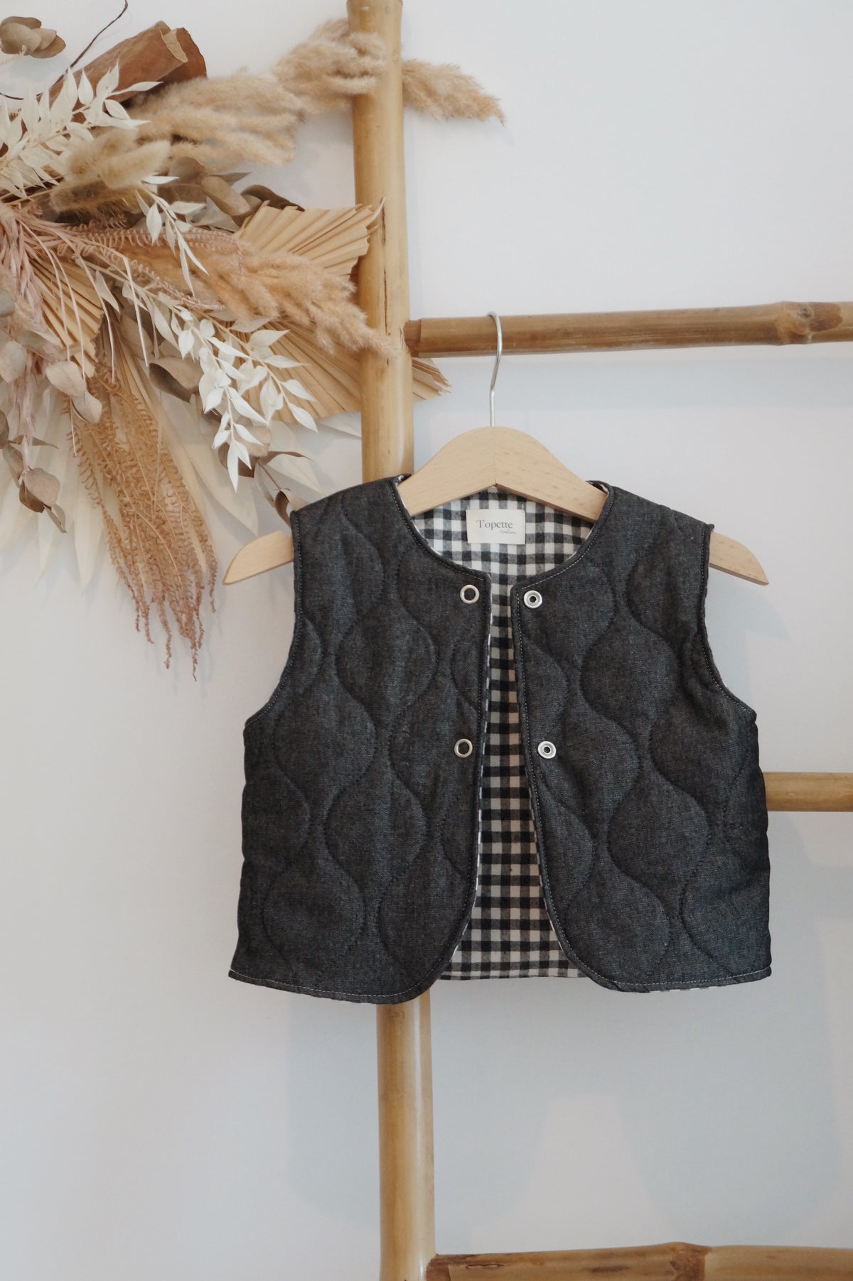 Veste matelassée sans manches enfant, réversible