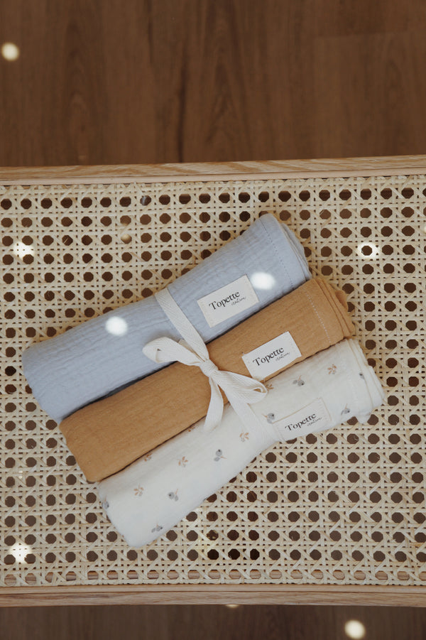 Trio de langes pour bébé
