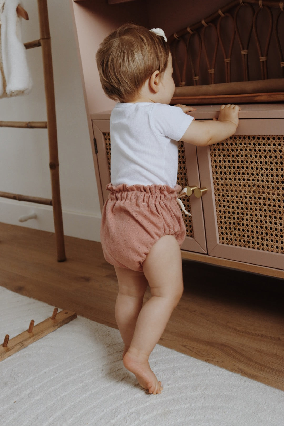 Bloomer taille haute Rose blush pointillés