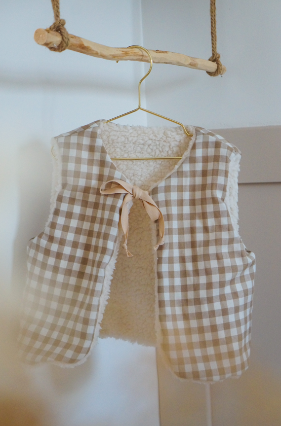 Gilet de berger Vichy Camel