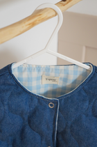 Veste matelassée sans manches Jean/Vichy bleu ciel Taille 24 mois