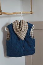 Veste matelassée sans manches Jean/ Vichy Camel Taille 6 mois