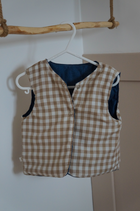 Veste matelassée sans manches Jean/ Vichy Camel Taille 6 mois