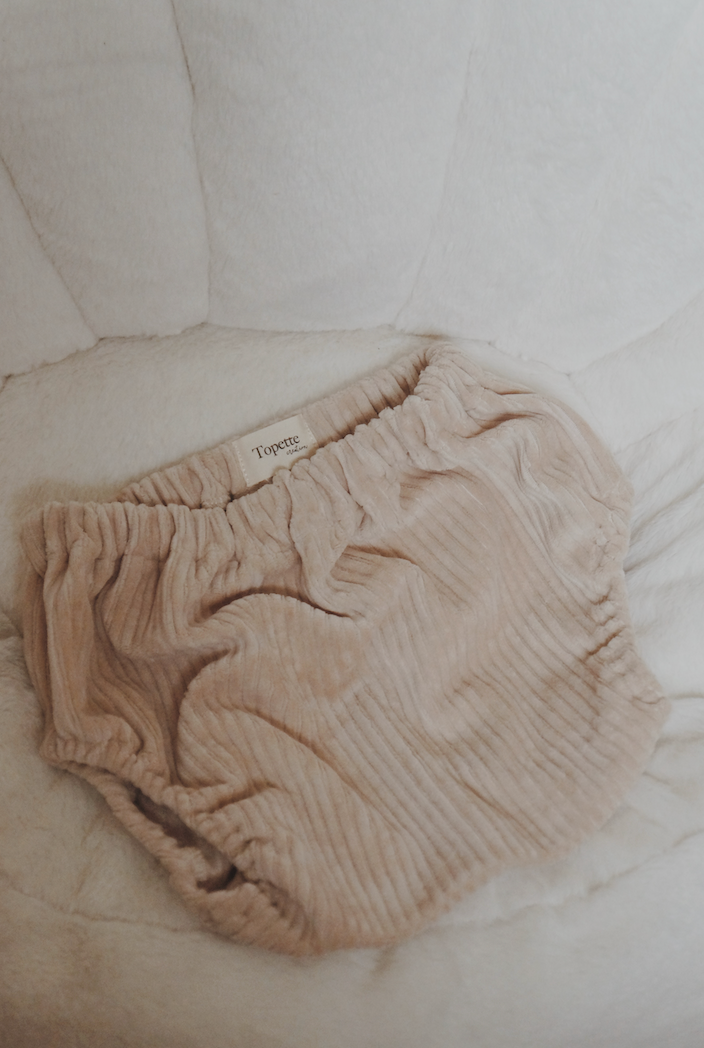 Bloomer taille haute Velours crème