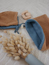 Noisette/Jersey bleu