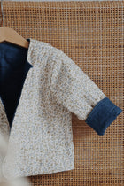 Veste matelassée avec manches enfant Jean/ Feuilles d'olivier Taille 18 mois