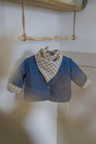 Vestes matelassées avec manches enfant Jean/Vichy camel